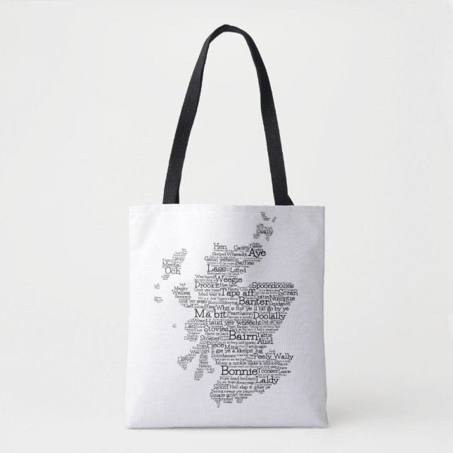 Tote Bag Carte des mots écossais Slang (Devant)