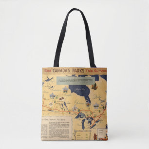 Tote Bag Carte des parcs du Canada - du Canada