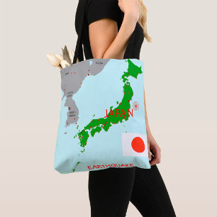 Tote Bag Carte des séismes du Japon Activité sismique
