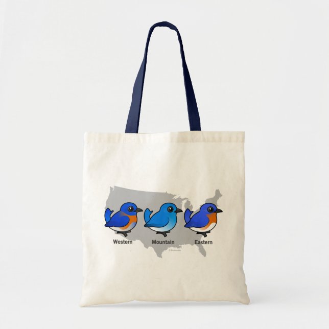 Tote Bag Carte d'oiseau bleu (Devant)