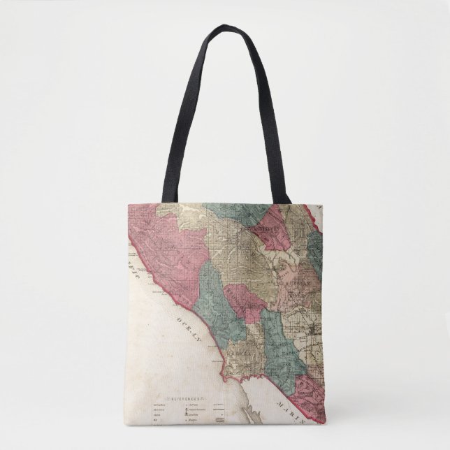 Tote Bag Carte du comté de Sonoma la Californie (Devant)