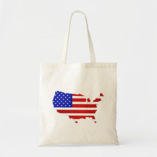 Tote Bag Carte du drapeau américain des États-Unis d'Amériq