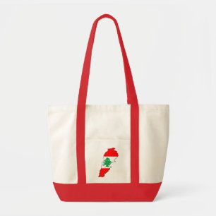 Tote Bag Carte du Liban avec drapeau