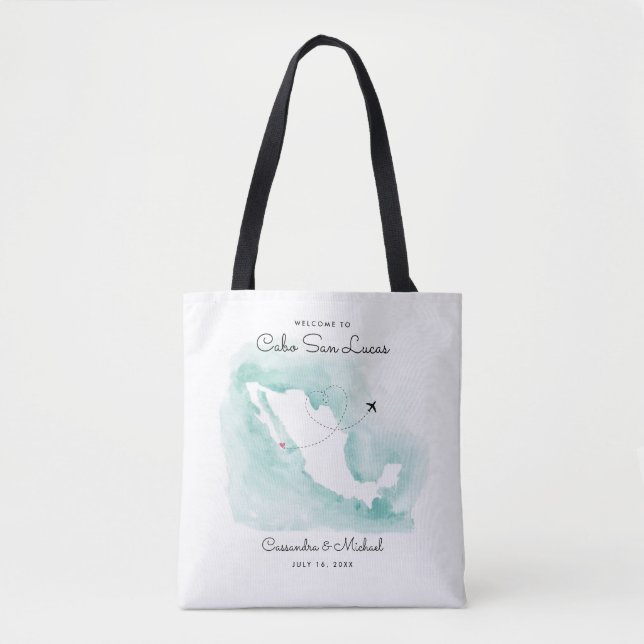 Tote Bag Carte du Mexique | Cabo | Accueil de mariage de de (Devant)