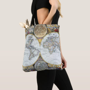 Tote Bag Carte du monde antique, Atlas Maritimus par John S