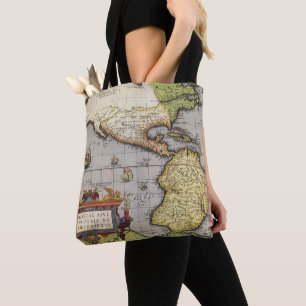Tote Bag Carte du monde antique des Amériques par Abraham O