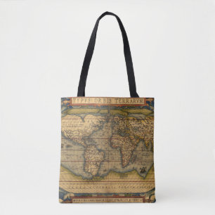 Tote Bag Carte du monde Antique Ortelius Europe Voyage
