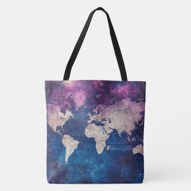 Tote Bag Carte du monde céleste vintage (4) (Devant)
