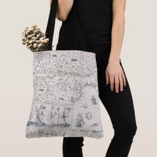 Tote Bag carte du monde médiéval Québec Nouvelle-France Amé
