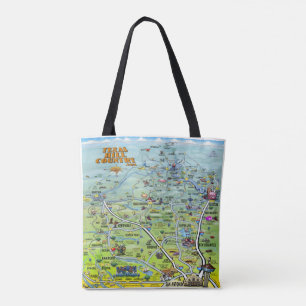 Tote Bag Carte du pays de Texas Hill