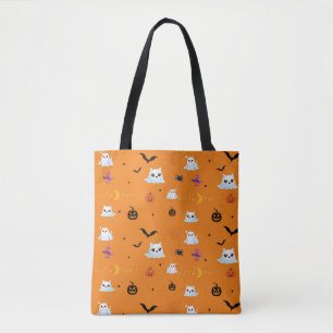 Tote Bag Carte fantôme de chats Halloween cadeaux de fête c