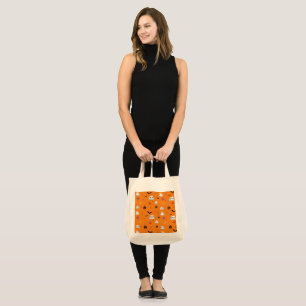 Tote Bag Carte fantôme de chats Halloween cadeaux de fête c