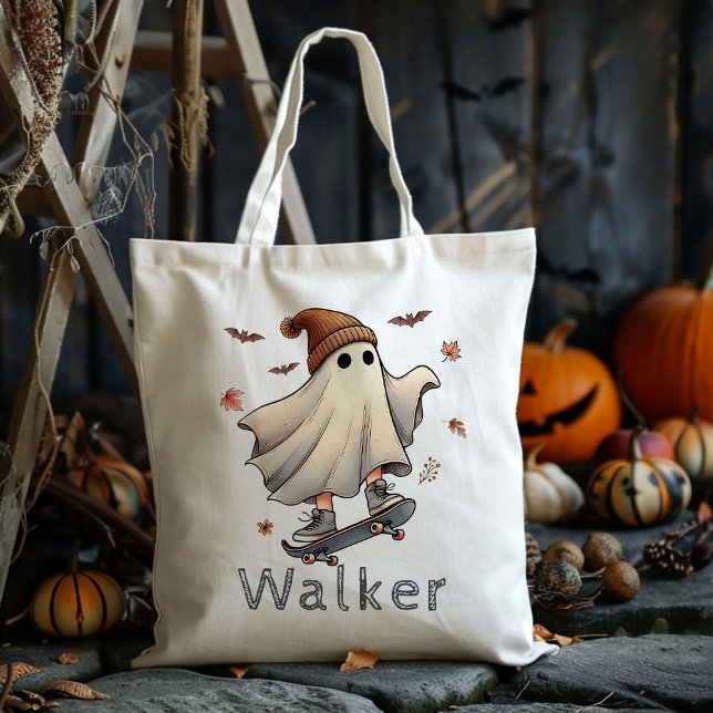 Tote Bag Carte Ghost Ghost ou Treat Candy personnalisée (Créateur téléchargé)