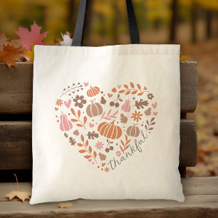 Tote Bag Carte graphique du coeur de l'automne saisonnier