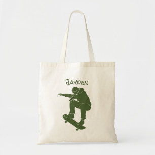 Tote Bag Carte graphique personnalisée du Skateboarder vert