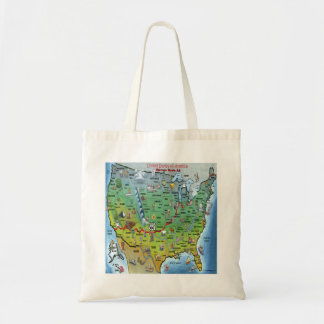 Tote Bag Carte historique de bande dessinée de l'itinéraire