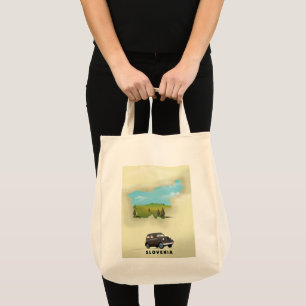 Tote Bag Carte illustrée de la Slovénie affiche de voyage