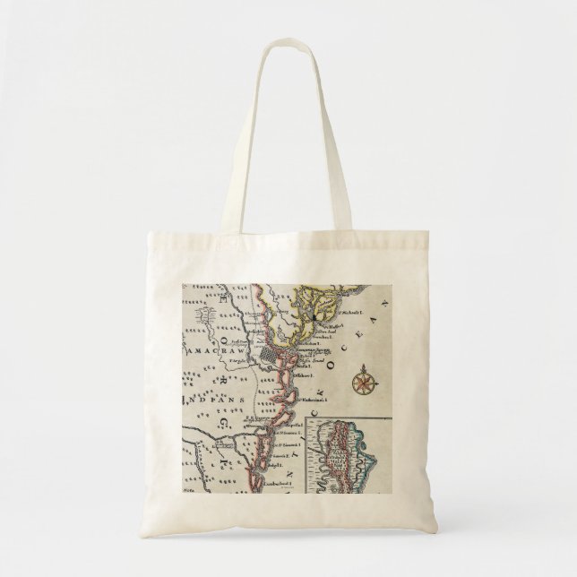 Tote Bag Carte : L'Amérique du Nord, C1700 (Devant)