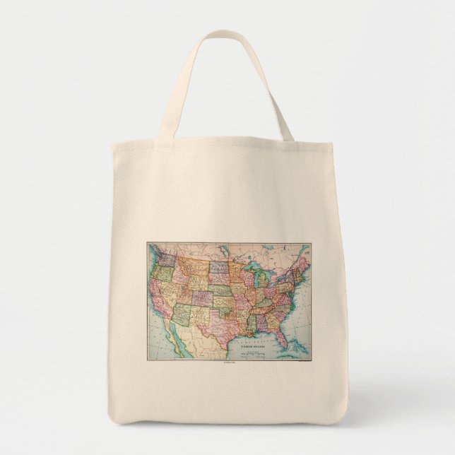 Tote Bag Carte : Les Etats-Unis, 1905 (Devant)