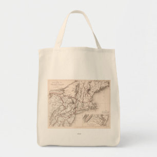 Tote Bag Carte : Les Etats-Unis du nord-est