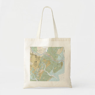 Tote Bag Carte marine de la rivière Savannah et du détroit 
