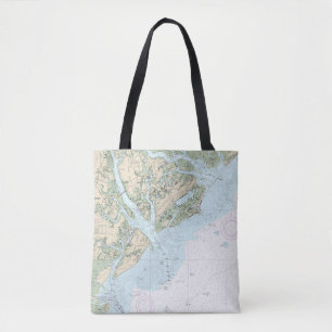 Tote Bag Carte marine du détroit de Sainte-Hélène à la rivi