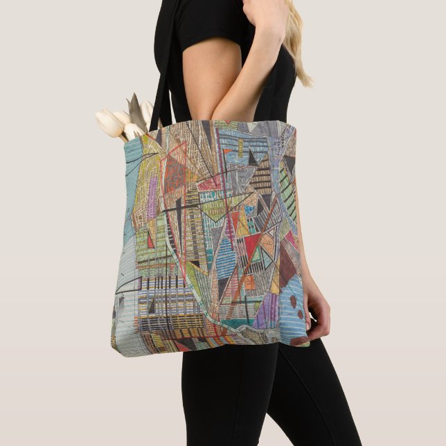 Tote Bag Carte moderne de New York I (De près)
