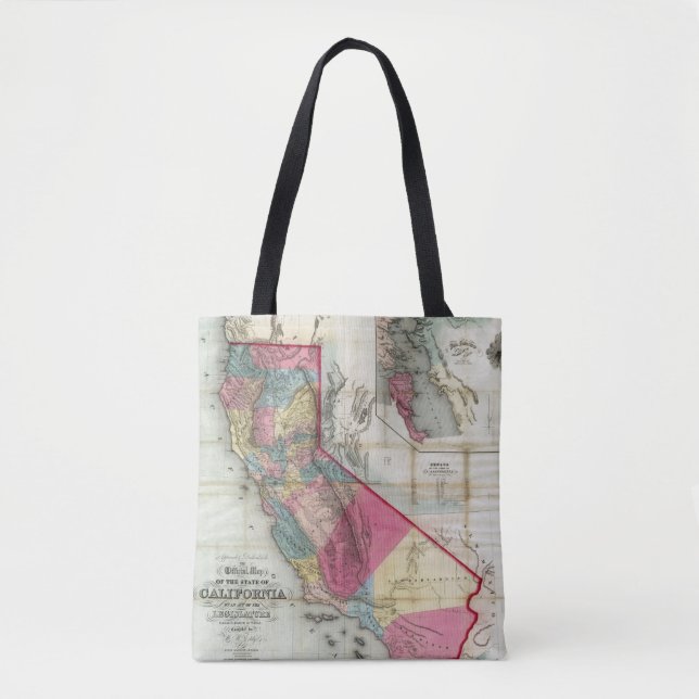 Tote Bag Carte officielle de l'état de la Californie (Devant)