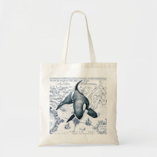 Tote Bag Carte Orca bleu