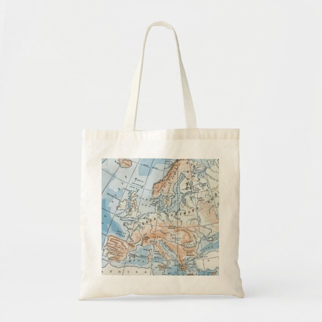 Tote Bag Carte physique de l'Europe (1916) (Devant)
