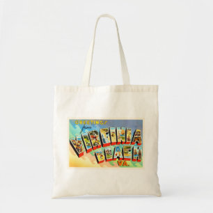 Tote Bag Carte postale de Vintage voyage de Virginia Beach