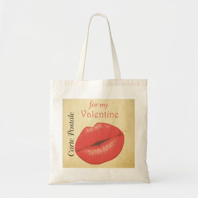 Tote Bag Carte Postale Valentine Kiss (Devant)