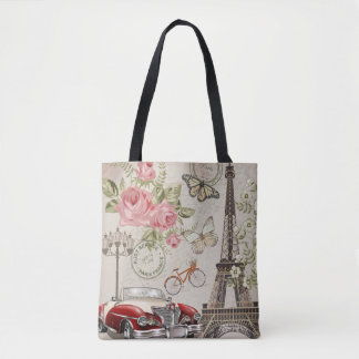 Tote Bag Carte postale vintage Paris.