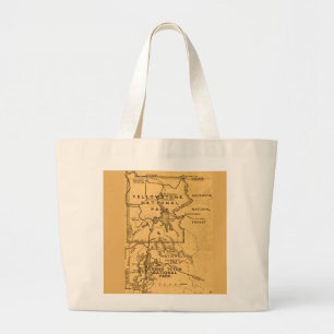 Tote Bag Carte rétro Yellowstone - Grand Teton