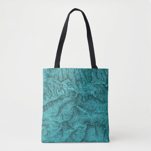 Tote Bag Carte topographique des montagnes Bleu (Devant)