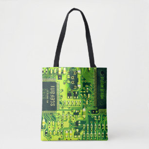 Tote Bag Carte verte PCB, circuit imprimé de pièces électro