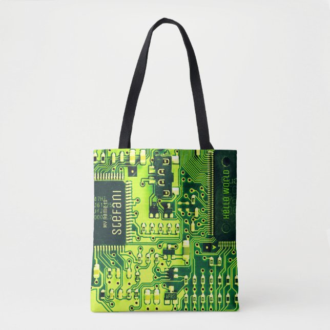 Tote Bag Carte verte PCB, circuit imprimé de pièces électro (Devant)