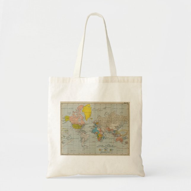 Tote Bag Carte vintage 1910 du monde (Devant)