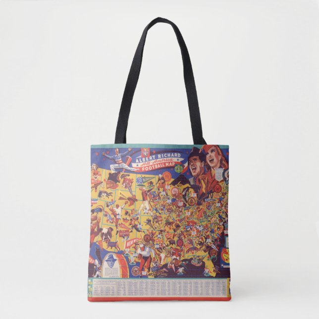 Tote Bag Carte vintage cent pour cent américaine du (Devant)