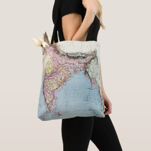 Tote Bag Carte vintage de l'Inde 1877
