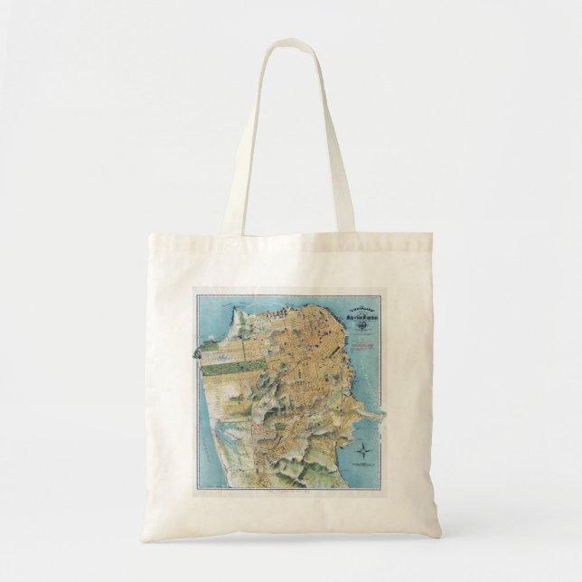 Tote Bag Carte Vintage de San Francisco (Devant)