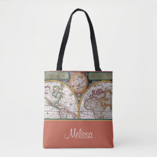 Tote Bag Carte vintage personnalisé
