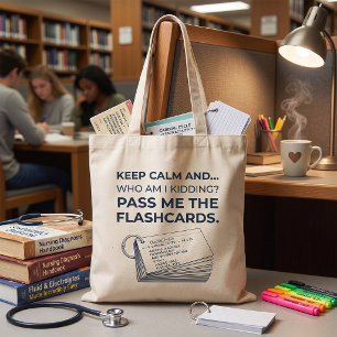 Tote Bag Cartes de révision drôles pour étudiant en soins i