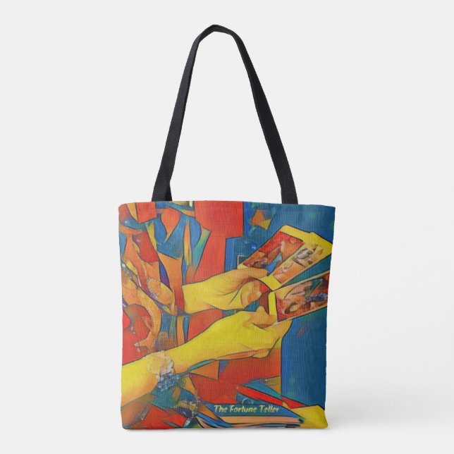 Tote Bag Cartes de tarot vibrantes de diseur de bonne (Dos)