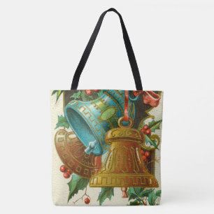Tote Bag Cartes de vœux vintage de Noël Cloches