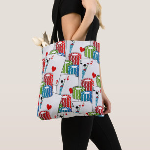 Tote Bag Cartes Et Chips Blackjack Casino Las Vegas