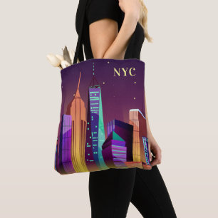 Tote Bag Cartes personnalisées New York Illustration