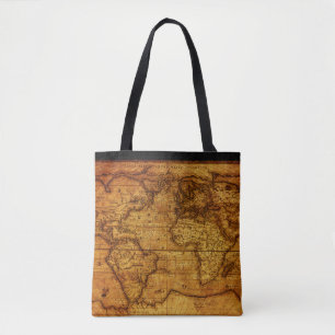 Tote Bag Cartes vintage et Antique Motif