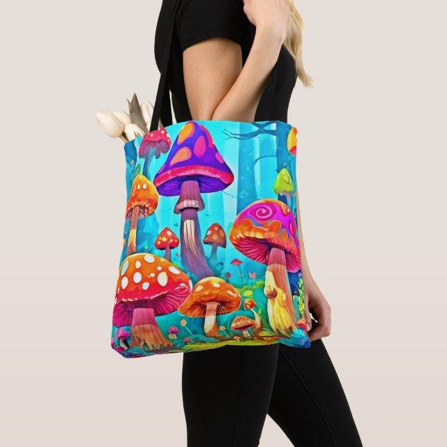 Tote Bag Cartographie de champignons géants (De près)