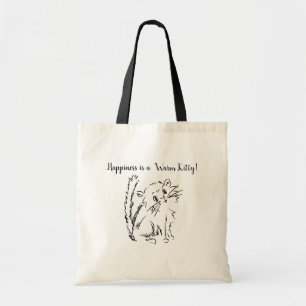 Tote Bag Carton de Cute Kitty Le bonheur est un Kitty cha